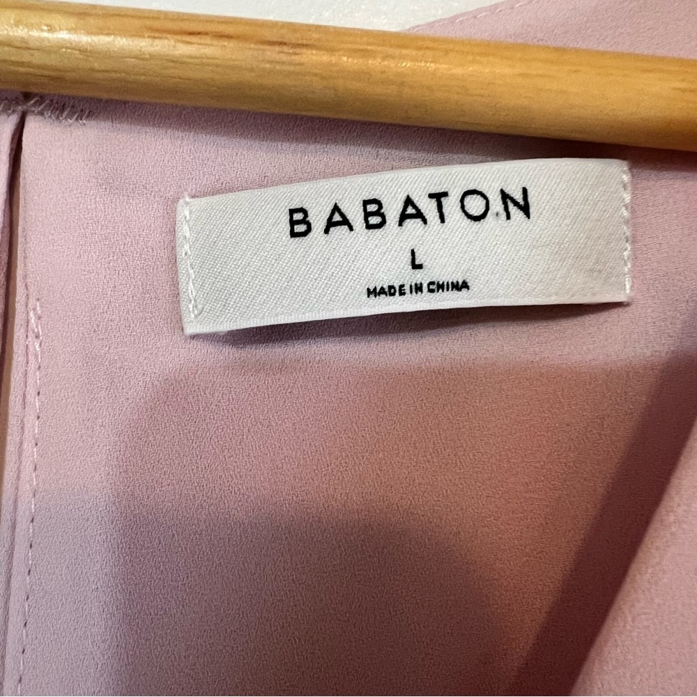 Babaton sleeveless Maddox blouse light pink with cut outs L excellent condition - Picture 12 of 12